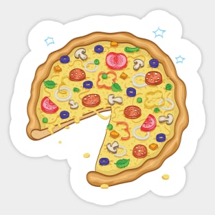Paired t-shirts Mouse and Pizza (part #2: Pizza) Sticker